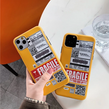 Load image into Gallery viewer, FRAGILE PARCEL SILICONE IPHONE CASE