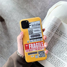 Load image into Gallery viewer, FRAGILE PARCEL SILICONE IPHONE CASE